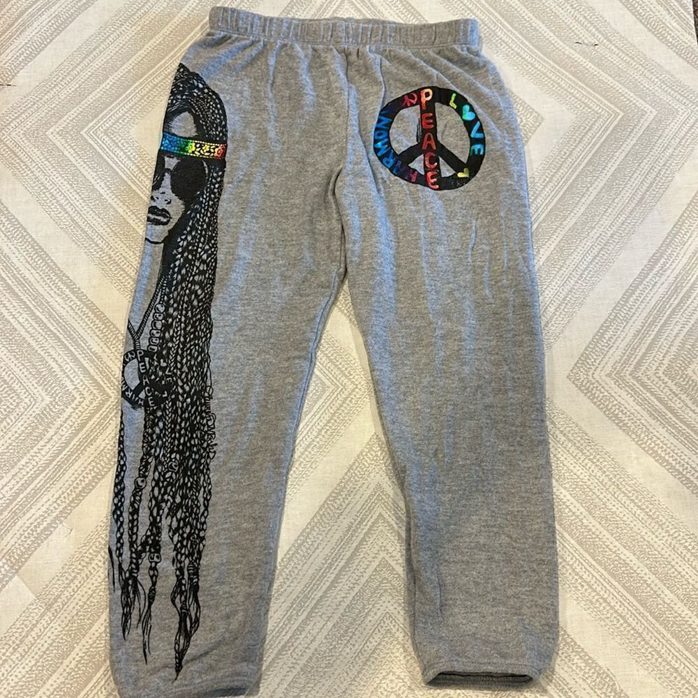 Lauren Moshi Girls Peace Love Harmony Grey Joggers